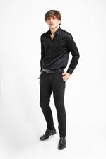 KENNETH COLE - מכופתרת סאטן שחורה - MASHBIR//365