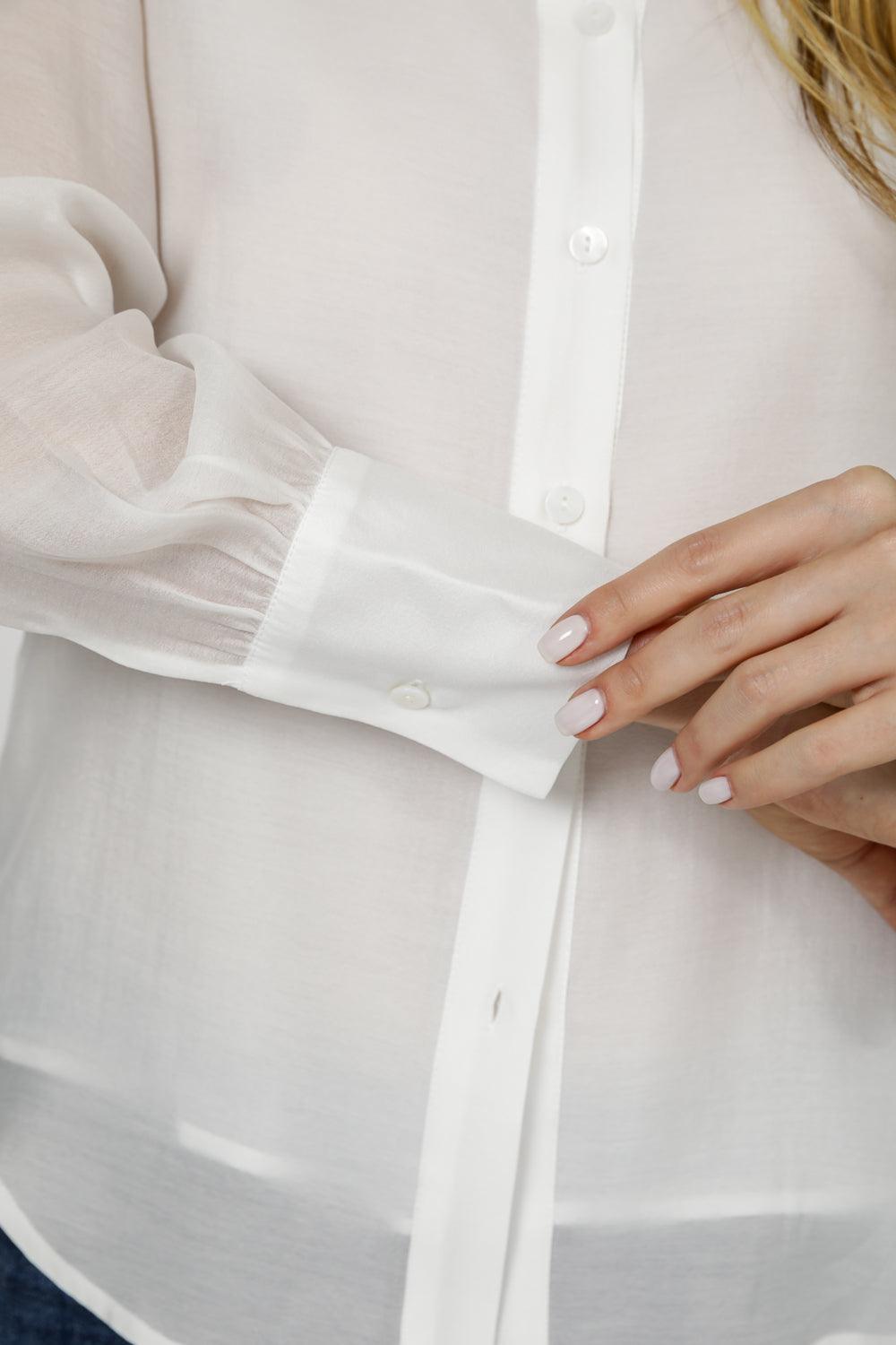 KENNETH COLE - מכופתרת שרוול ארוך בצבע לבן - MASHBIR//365