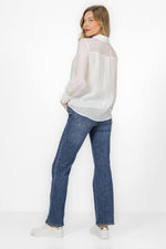 KENNETH COLE - מכופתרת שרוול ארוך בצבע לבן - MASHBIR//365