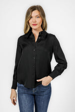 KENNETH COLE - מכופתרת שרוול ארוך בצבע שחור - MASHBIR//365