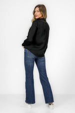 KENNETH COLE - מכופתרת שרוול ארוך בצבע שחור - MASHBIR//365