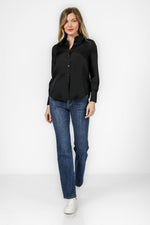 KENNETH COLE - מכופתרת שרוול ארוך בצבע שחור - MASHBIR//365