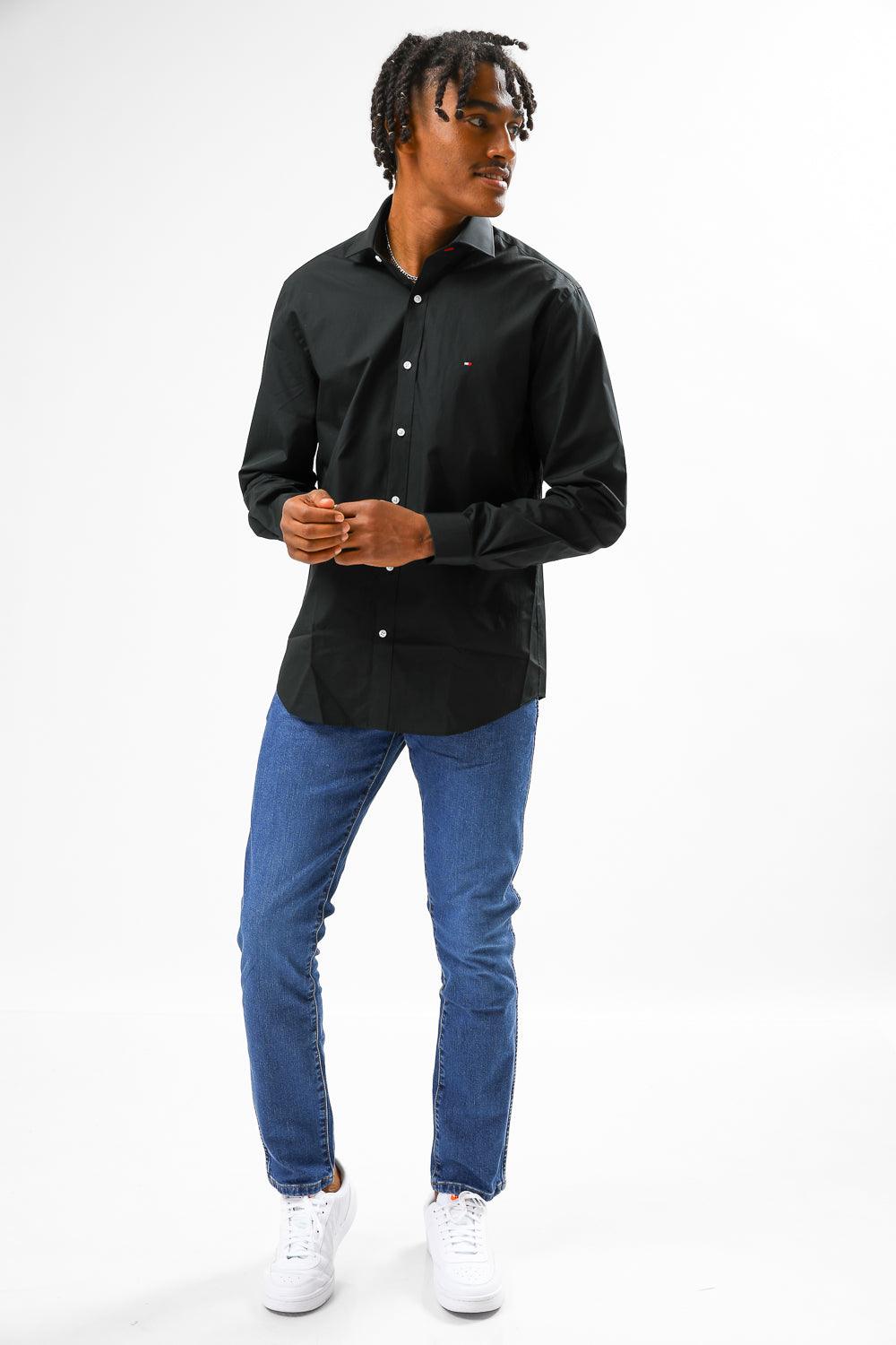 Tommy Hilfiger - מכופתרת SLIM שחורה - MASHBIR//365