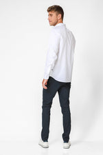 NAUTICA - מכופתרת TAILORED FIT בצבע לבן לוגו רקום - MASHBIR//365