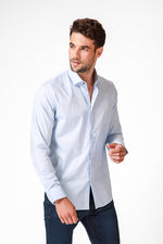 KENNETH COLE - מכופתרת כותנה בצבע LT BLUE - MASHBIR//365