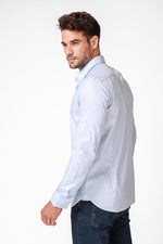 KENNETH COLE - מכופתרת כותנה בצבע LT BLUE - MASHBIR//365