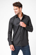 KENNETH COLE - מכופתרת כותנה בצבע שחור - MASHBIR//365