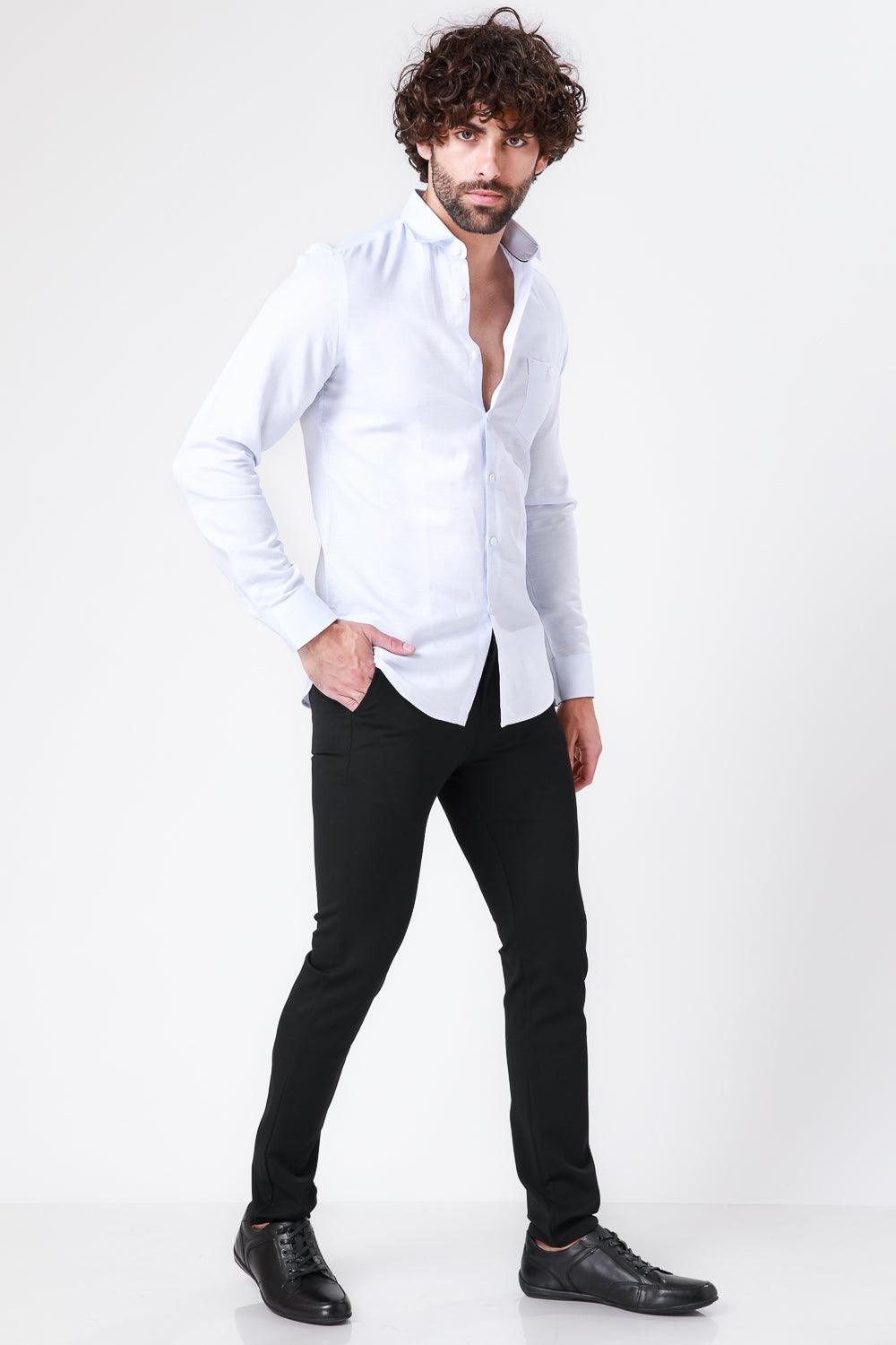 KENNETH COLE - מכופתרת כותנה בצבע כחול - MASHBIR//365