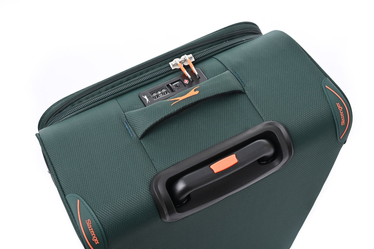 SLAZENGER - מזוודה מבד בינונית 23.5" דגם BARCELONA בצבע ירוק - MASHBIR//365