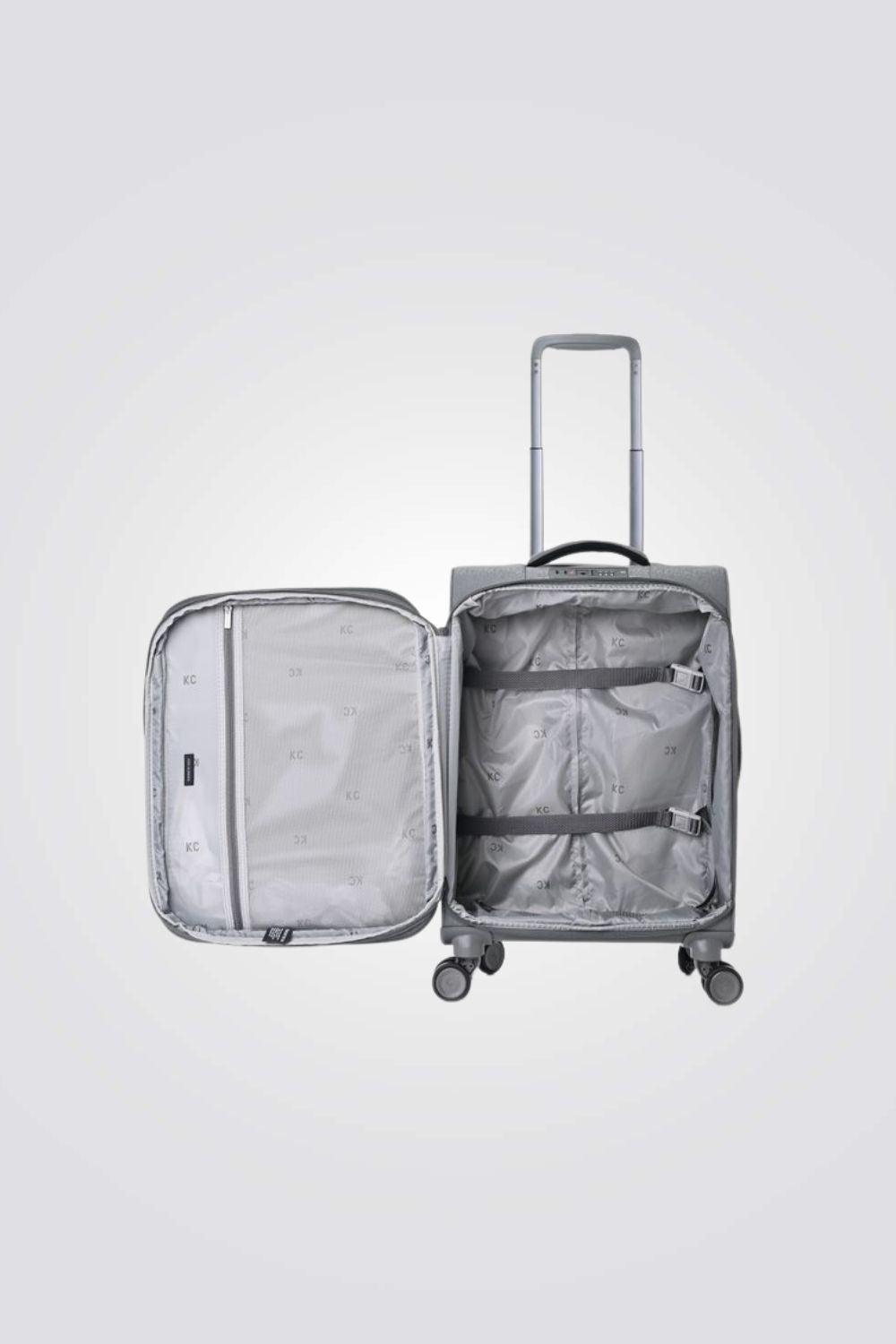 KENNETH COLE - מזוודה טרולי עלייה למטוס 18.5'' BROOKLYN בצבע אפור - MASHBIR//365