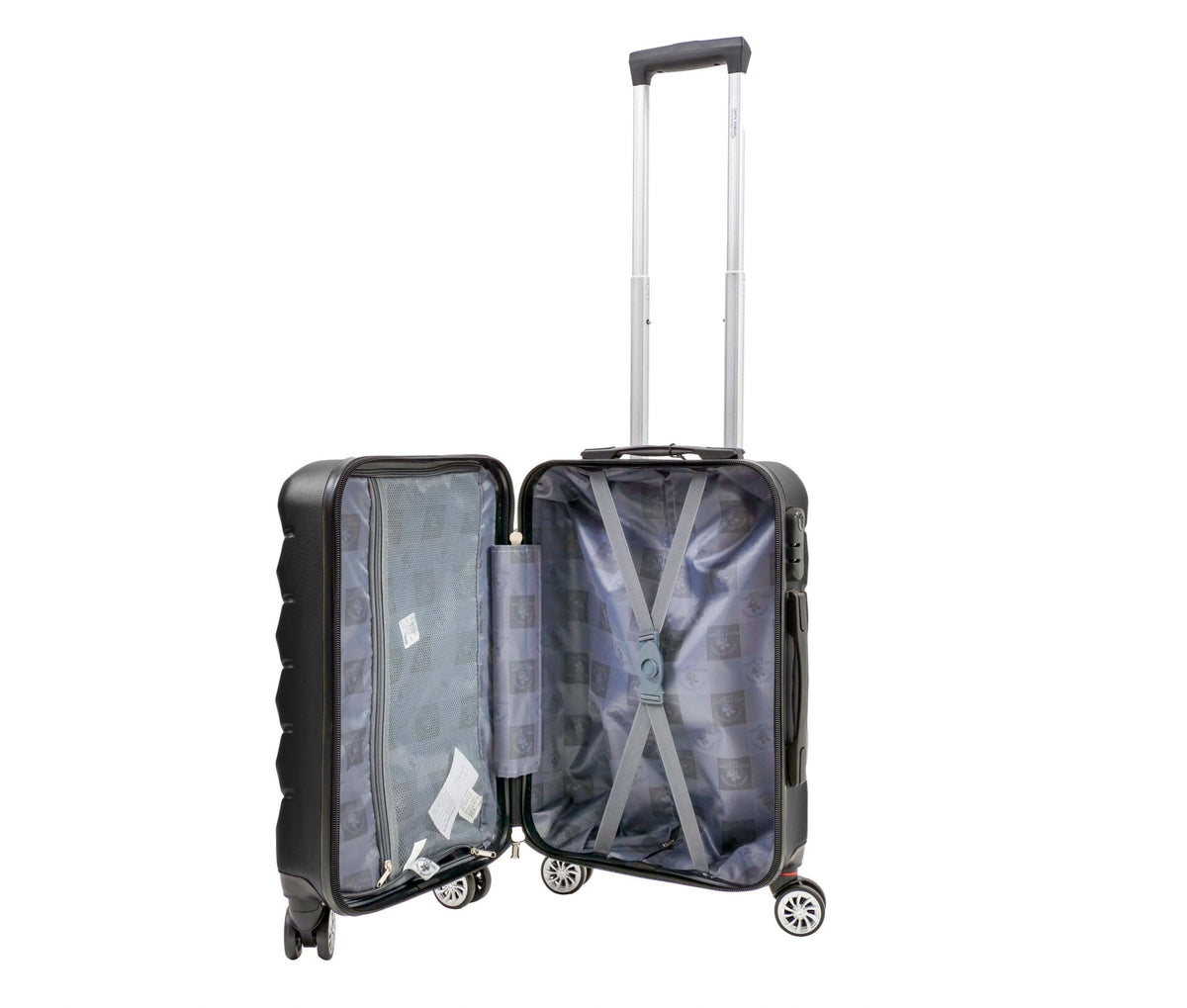 SANTA BARBARA POLO & RAQUET CLUB - מזוודה טרולי עלייה למטוס 20" דגם 1701 בצבע שחור - MASHBIR//365