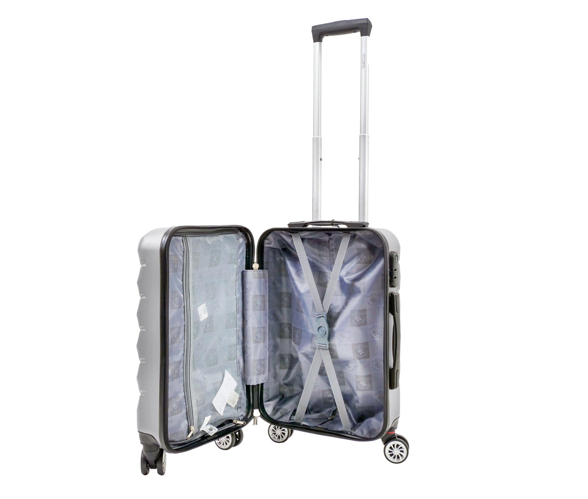 SANTA BARBARA POLO & RAQUET CLUB - מזוודה טרולי עלייה למטוס 20" דגם 1701 בצבע כסוף - MASHBIR//365