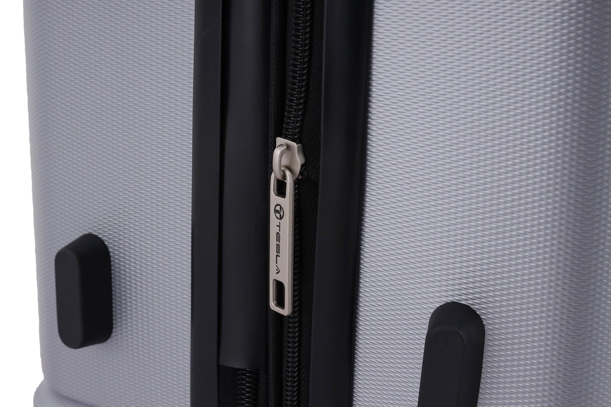 TESLA - מזוודה טרולי עלייה למטוס MALIBU בצבע כסוף - MASHBIR//365