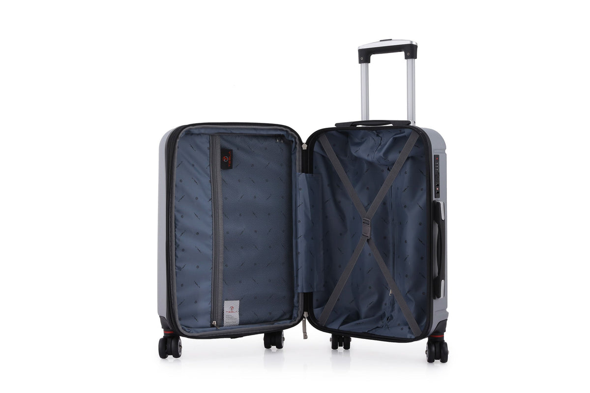 TESLA - מזוודה טרולי עלייה למטוס MALIBU בצבע כסוף - MASHBIR//365