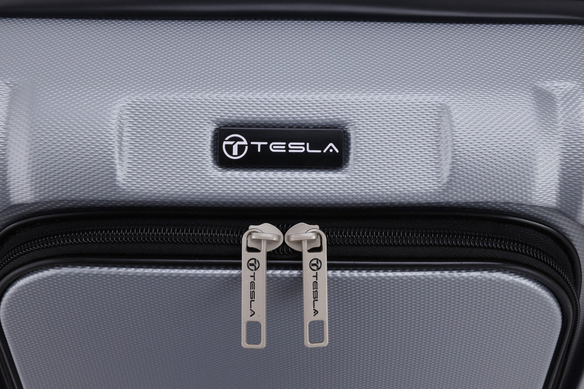 TESLA - מזוודה טרולי עלייה למטוס MALIBU בצבע כסוף - MASHBIR//365