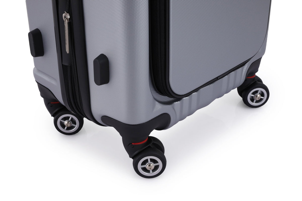 TESLA - מזוודה טרולי עלייה למטוס MALIBU בצבע כסוף - MASHBIR//365