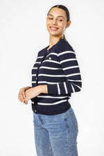 קרדיגן פסים כחול כהה | קנת קול