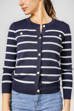קרדיגן פסים כחול כהה | קנת קול