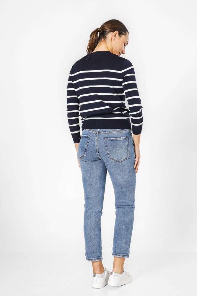 קרדיגן פסים כחול כהה | קנת קול