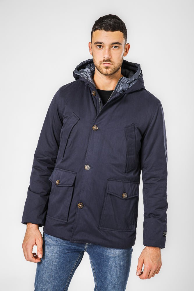 KENNETH COLE - NAVY מעיל פארקה דוחה מים - MASHBIR//365