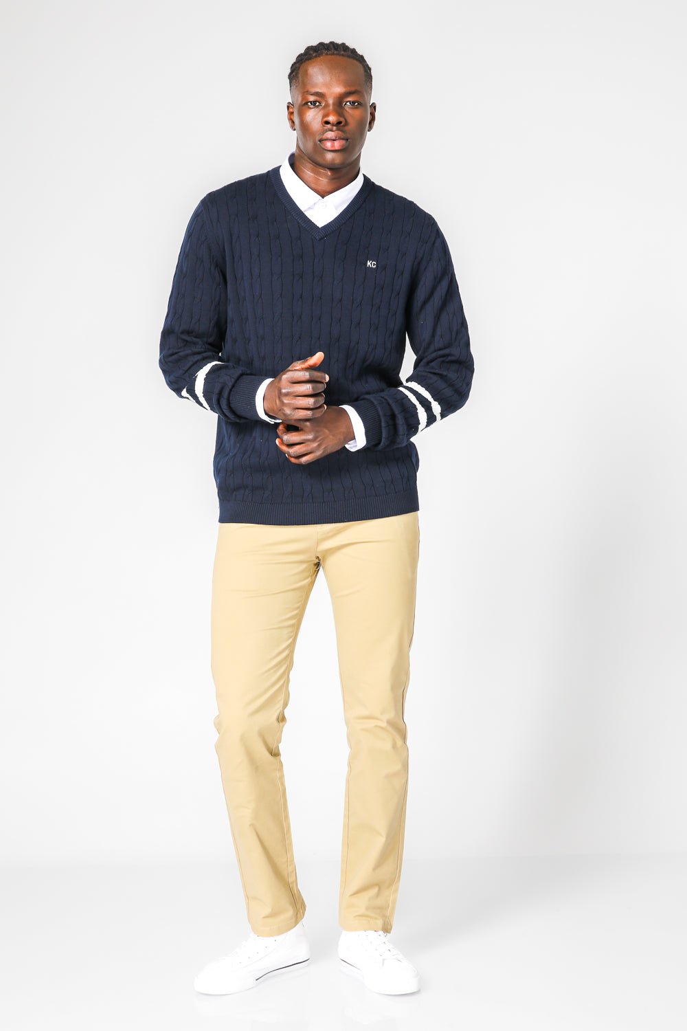 KENNETH COLE - NAVY סריג צמות - MASHBIR//365