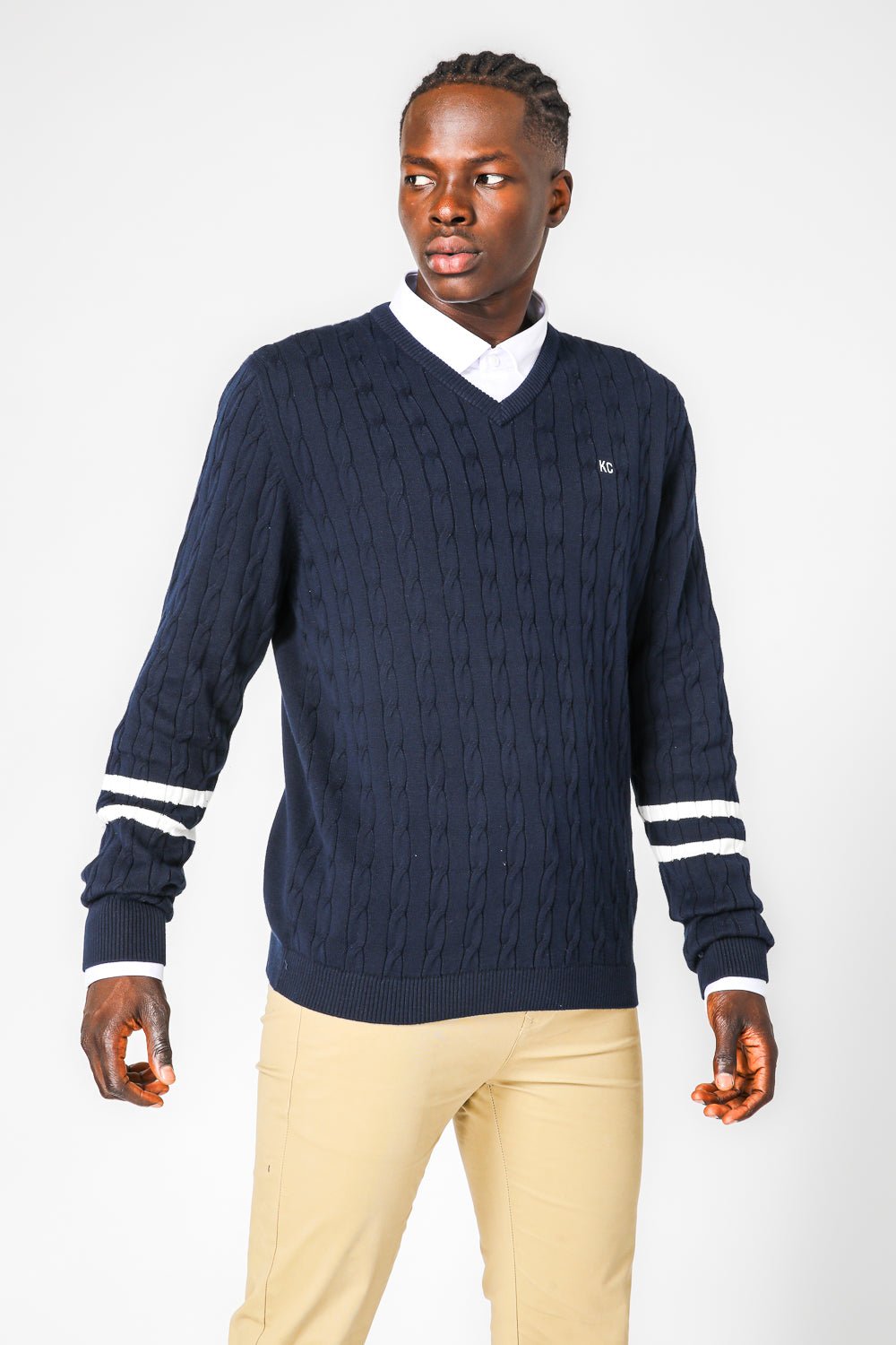 KENNETH COLE - NAVY סריג צמות - MASHBIR//365