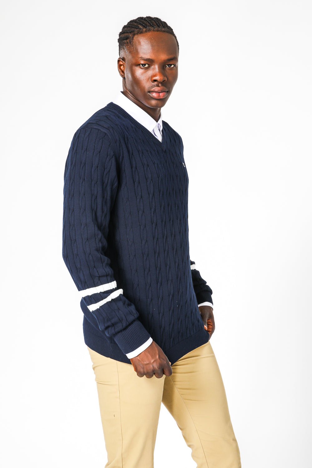 KENNETH COLE - NAVY סריג צמות - MASHBIR//365