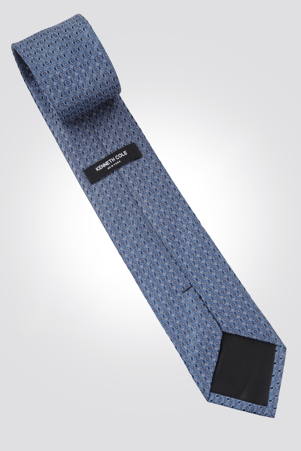 KENNETH COLE - עניבת משי בצבע כחול עם הדפס - MASHBIR//365