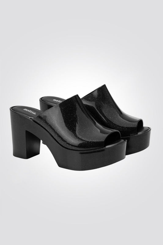 MELISSA - נעל עקב לנשים MULE AD בצבע שחור מנצנץ - MASHBIR//365