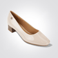 LADY COMFORT - נעל עקב חרטום מרובע בצבע בז' לקה - MASHBIR//365 - 2