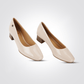 LADY COMFORT - נעל עקב חרטום מרובע בצבע בז' לקה - MASHBIR//365 - 4