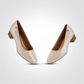 LADY COMFORT - נעל עקב חרטום מרובע בצבע בז' לקה - MASHBIR//365 - 3