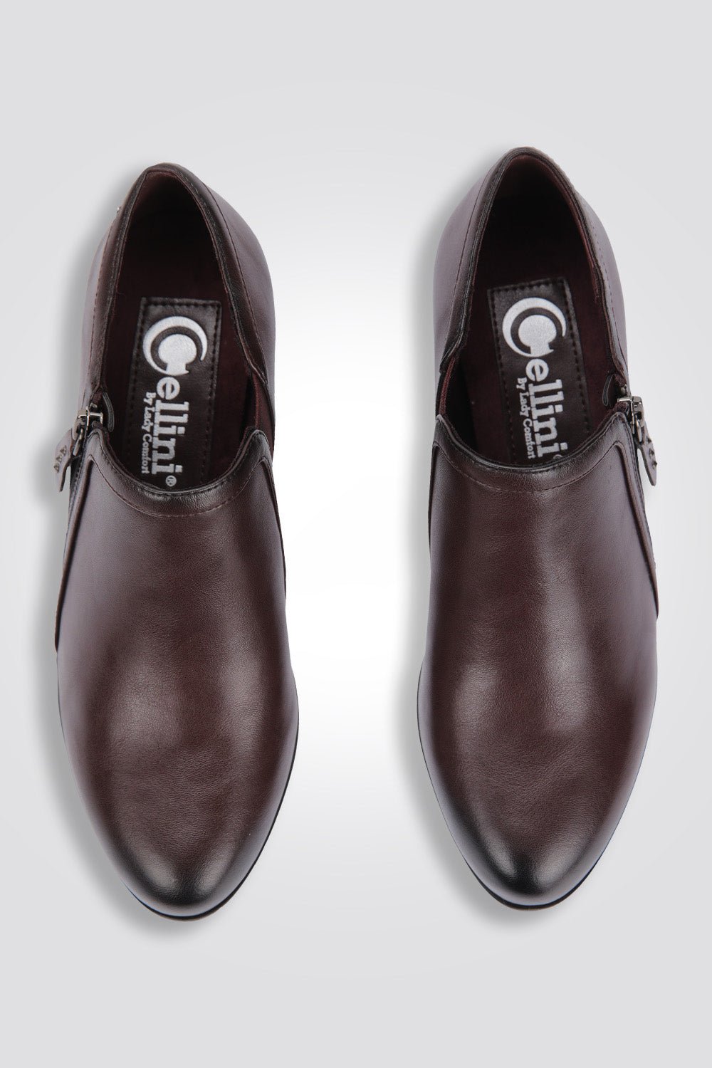 LADY COMFORT - נעל עקב סגורה בצבע בורדו - MASHBIR//365