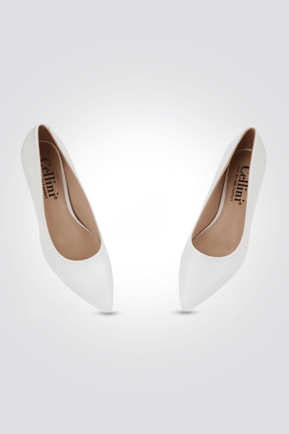LADY COMFORT - נעל עקב שפיץ בצבע לבן - MASHBIR//365