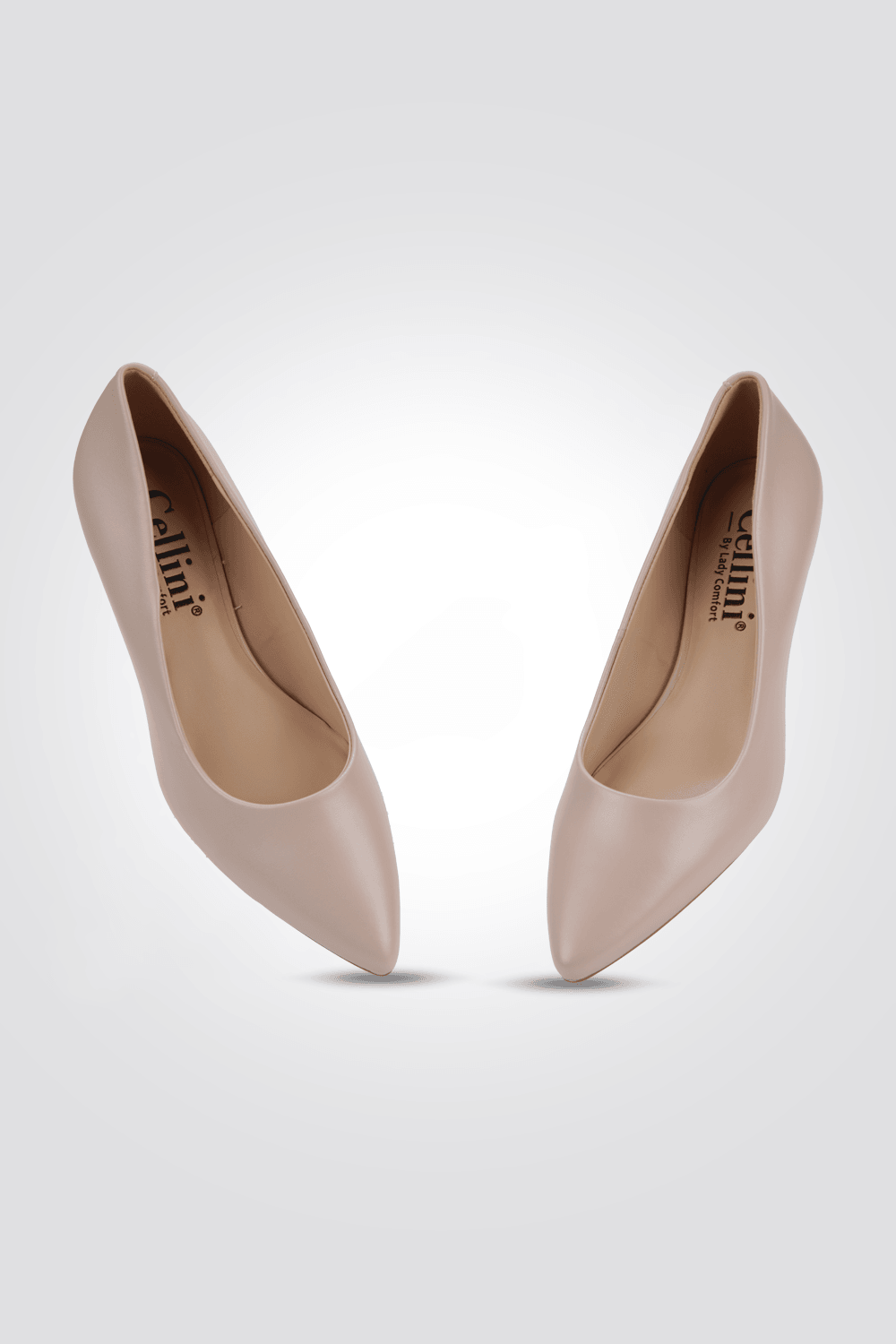 LADY COMFORT - נעל עקב שפיץ בצבע ניוד - MASHBIR//365