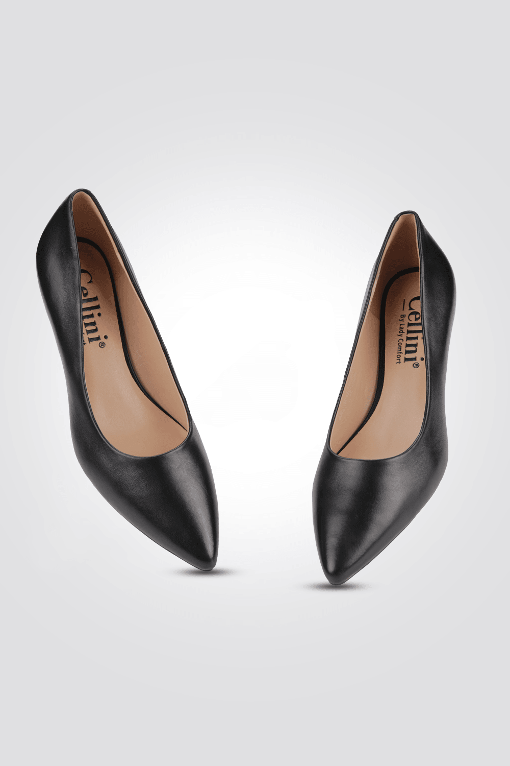 LADY COMFORT - נעל עקב שפיץ בצבע שחור - MASHBIR//365