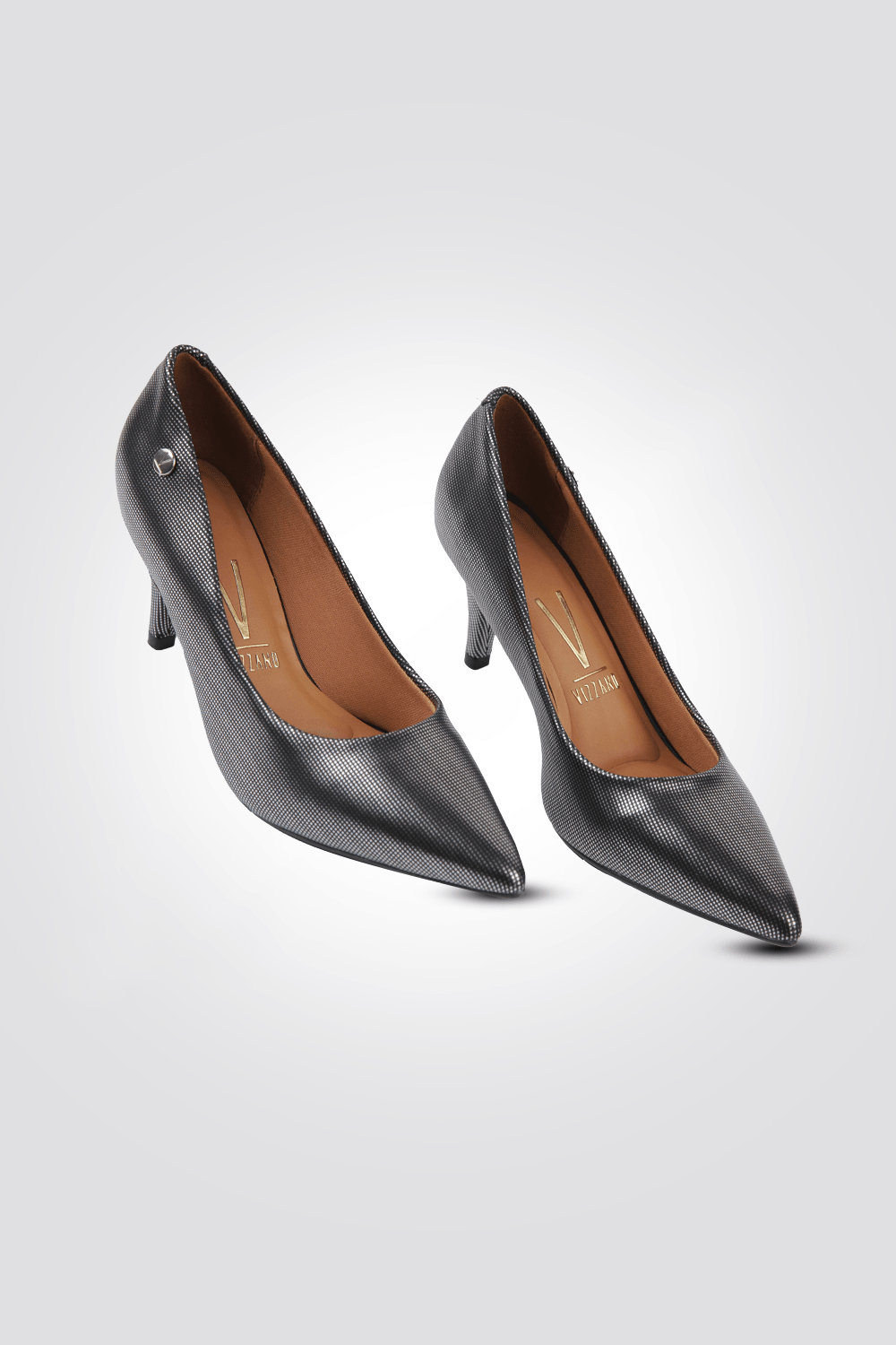 VIZZANO - נעל עקב שפיץ בצבע שחור מטאל - MASHBIR//365