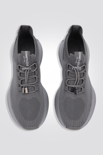 KENNETH COLE - נעל ספורט סרוגה בשילוב עור לנשים בצבע אפור - MASHBIR//365