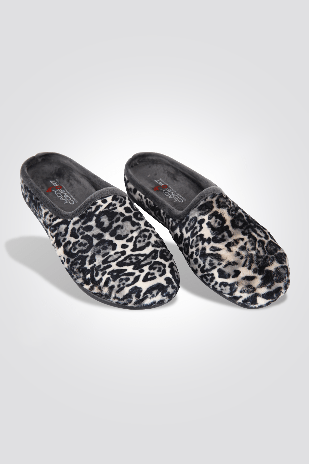 LADY COMFORT - נעלי בית מפנקות אפור מנומר - MASHBIR//365