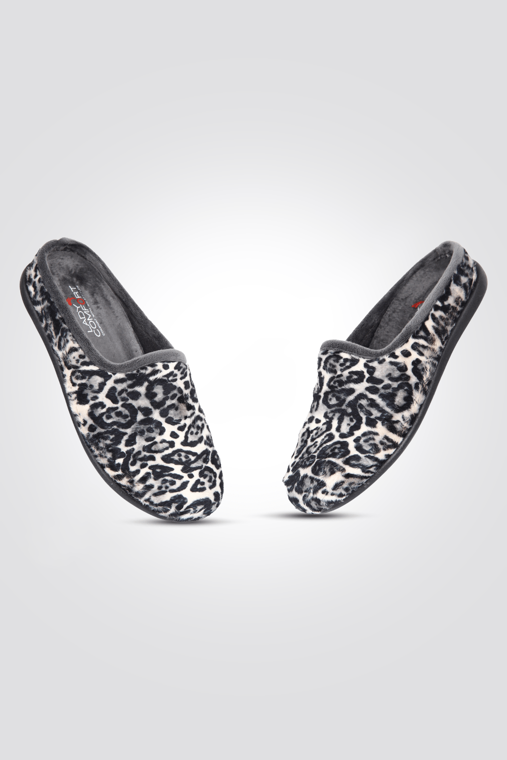 LADY COMFORT - נעלי בית מפנקות אפור מנומר - MASHBIR//365