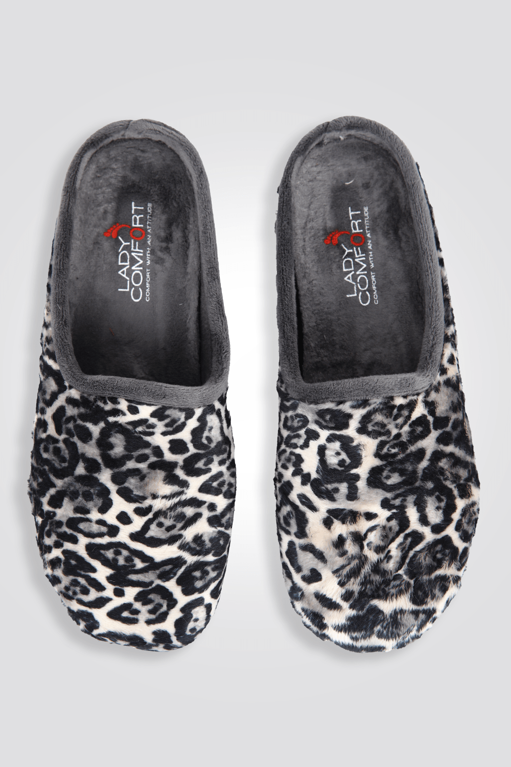 LADY COMFORT - נעלי בית מפנקות אפור מנומר - MASHBIR//365