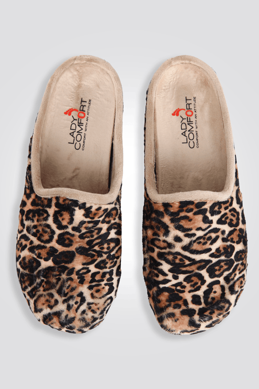 LADY COMFORT - נעלי בית מפנקות חום מנומר - MASHBIR//365