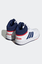ADIDAS - נעלי כדורסל לנוער HOOPS MID 3.0 בצבע לבן וכחול - MASHBIR//365