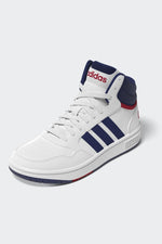 ADIDAS - נעלי כדורסל לנוער HOOPS MID 3.0 בצבע לבן וכחול - MASHBIR//365