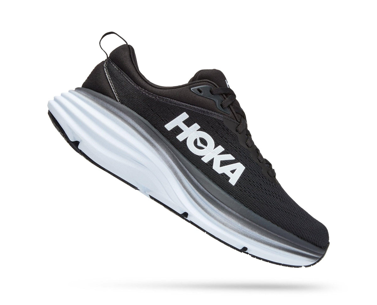 HOKA - נעלי ריצה לגבר BONDI 8 WIDE בצבע שחור ולבן - MASHBIR//365