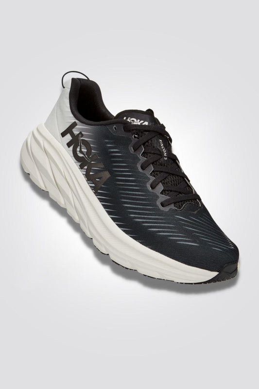 HOKA - נעלי ריצה לנשים Rincon 3 Wide בצבע שחור ולבן - MASHBIR//365