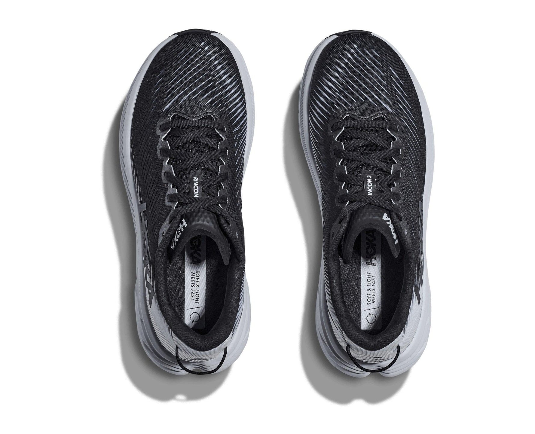 HOKA - נעלי ריצה לנשים Rincon 3 Wide בצבע שחור ולבן - MASHBIR//365