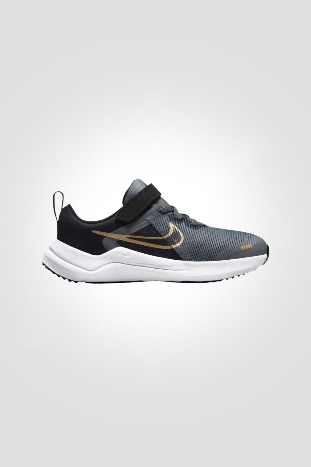 NIKE - נעלי ריצה לנוער Nike Downshifter 12 בצבע אפור ושחור - MASHBIR//365