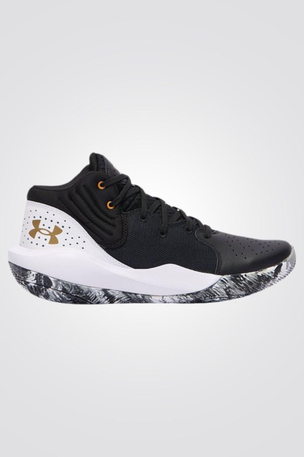 UNDER ARMOUR - נעלי ספורט JET '21 BASKETBALL בצבע שחור ולבן - MASHBIR//365