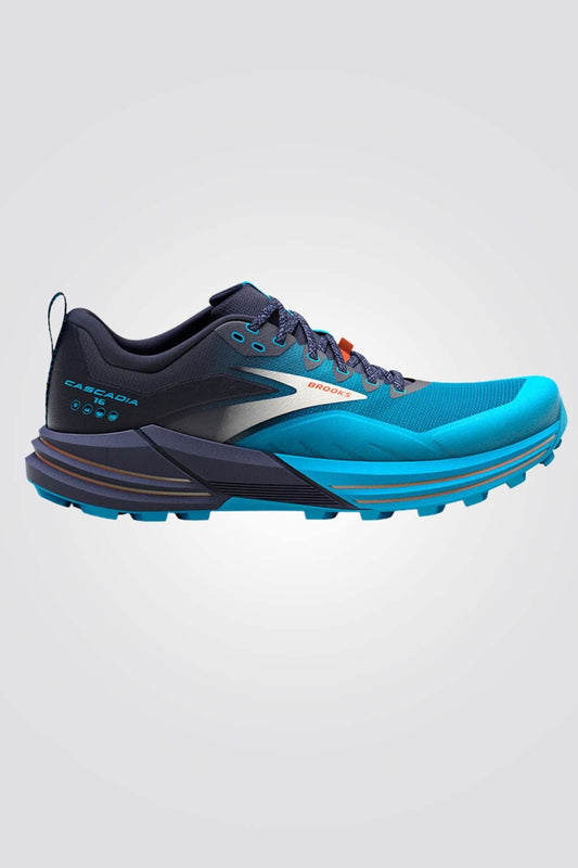 BROOKS - נעלי ספורט לגבר Cascadia 16 בצבע תכלת ונייבי - MASHBIR//365